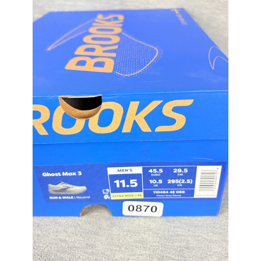 Brooks Ghost Max 3 Running Sneakers Mens 11.5 XW 4E Grey Black Comfort Light - Picture 8 of 10